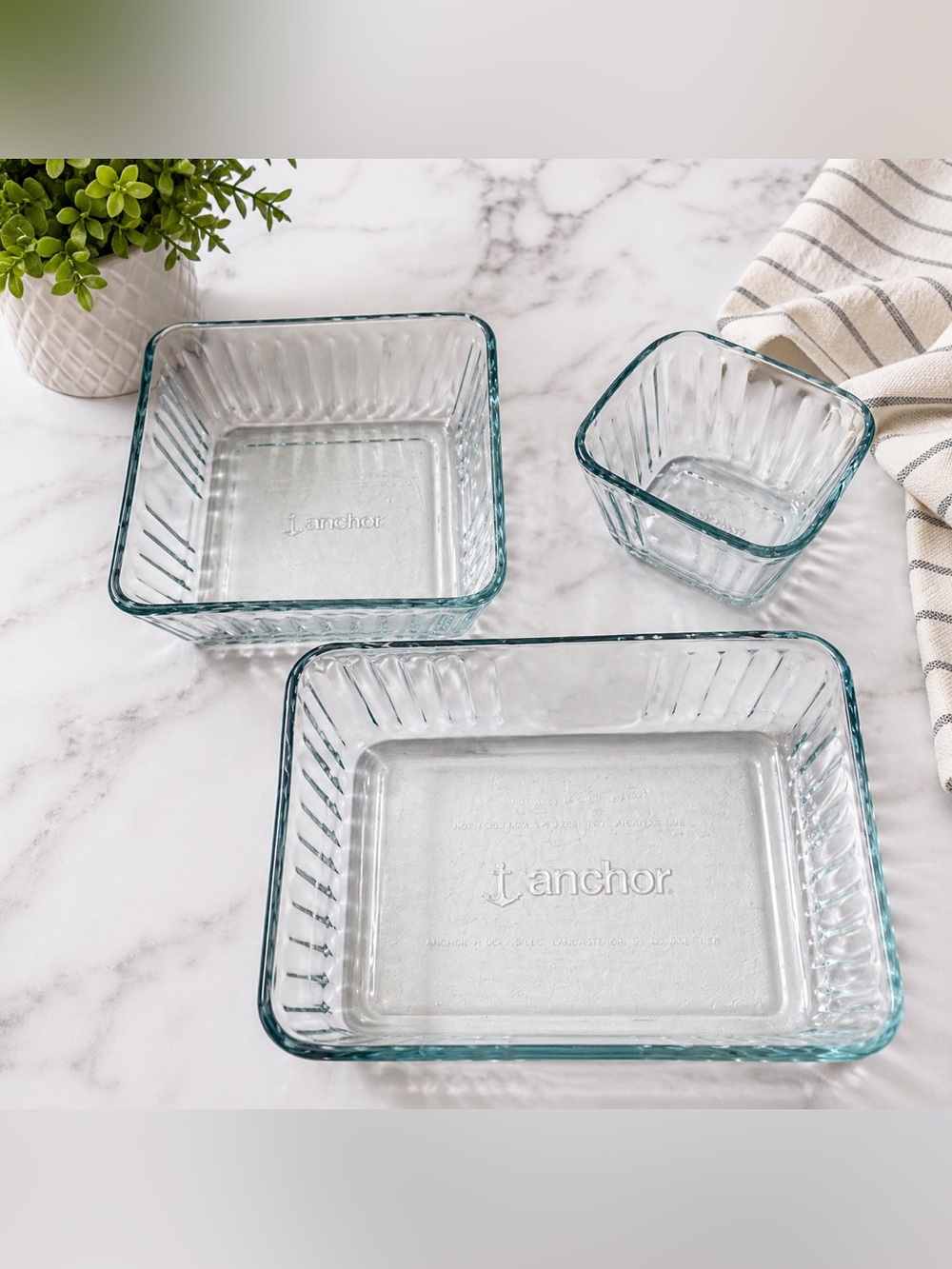 ✨ VINTAGE ANCHOR HOCKING GLASS BOWLS SET ✨